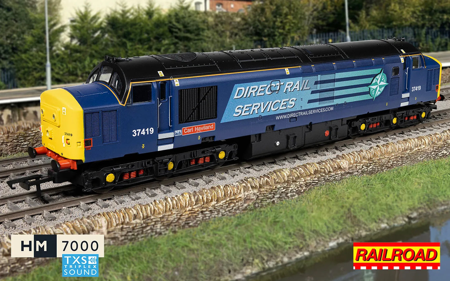 Hornby R30437TXS RailRoad - DRS - Class 37 - 'Carl Haviland' 37419 (DCC Sound Fitted)