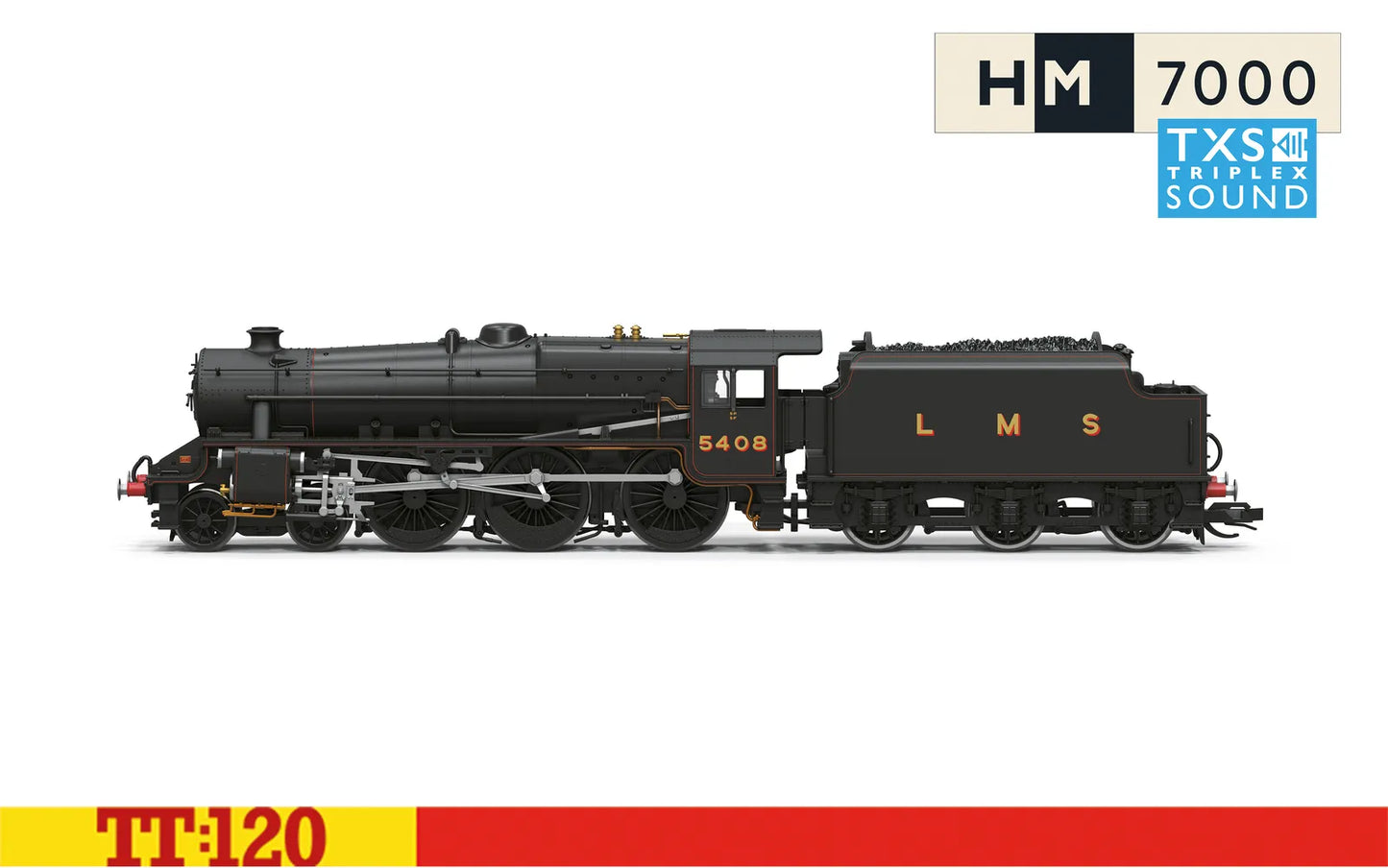 PREORDER Hornby TT3068TXSM LMS - Stanier 5MT 'Black 5' - 5408 (DCC Sound Fitted)