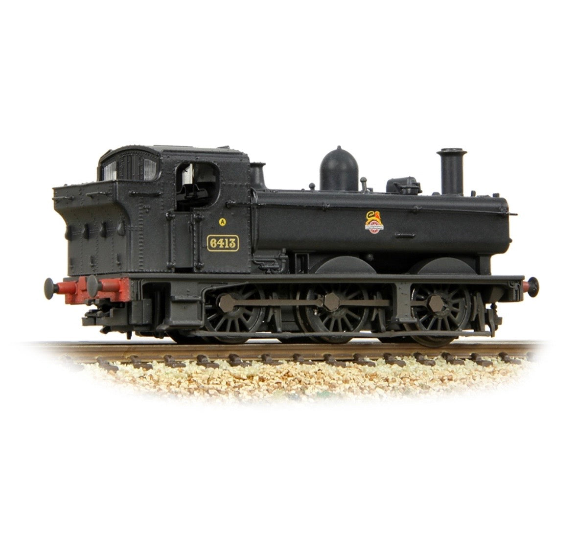 Graham Farish GWR 64XX Pannier Tank 6413 BR Black (Early Emblem) [W] 371-986C