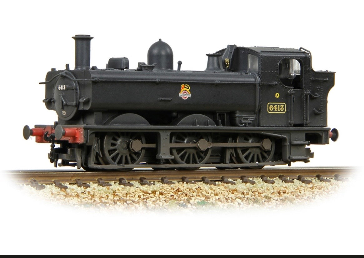 Graham Farish GWR 64XX Pannier Tank 6413 BR Black (Early Emblem) [W] 371-986C