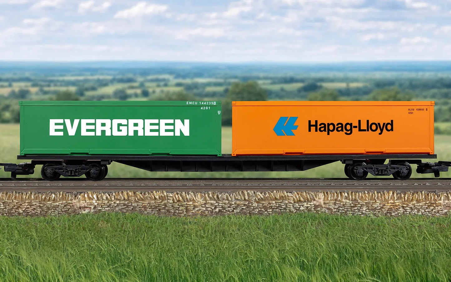 Hornby R60360 RailRoad: BR - FFA Container Wagon & Containers