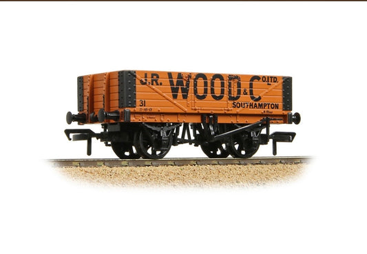 Bachmann Branchline 5 Plank Wagon Wooden Floor 'J.R. Wood & Co. Ltd.' Orange
