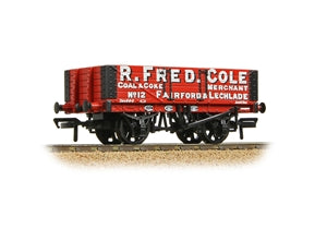 Bachmann Branchline 5 Plank Wagon Wooden Floor 'R. Fred. Cole Coal & Coke Merchant' Red