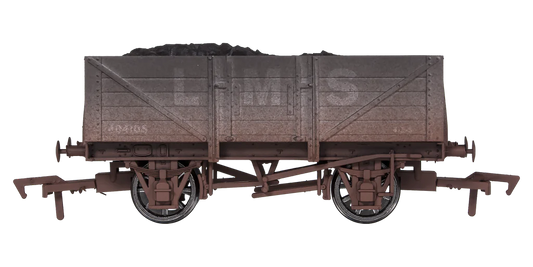 4F-051-056 OO Gauge 5 Plank Wagon 10' Wheelbase LMS 404105 Weathered