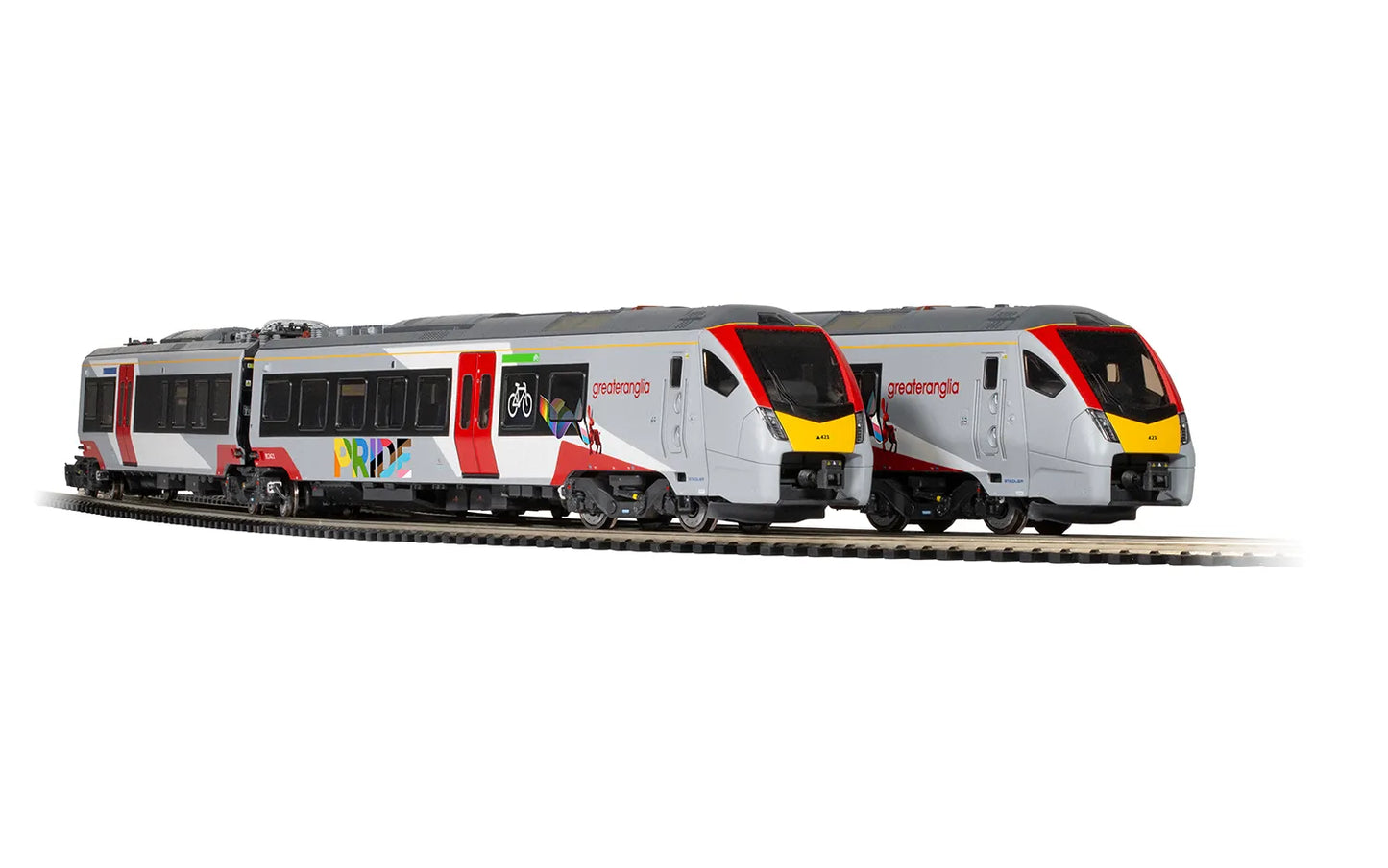 Hornby R30446 Greater Anglia - Class 755/4 'FLIRT' - 4 Car Train Pack (Pride Livery)