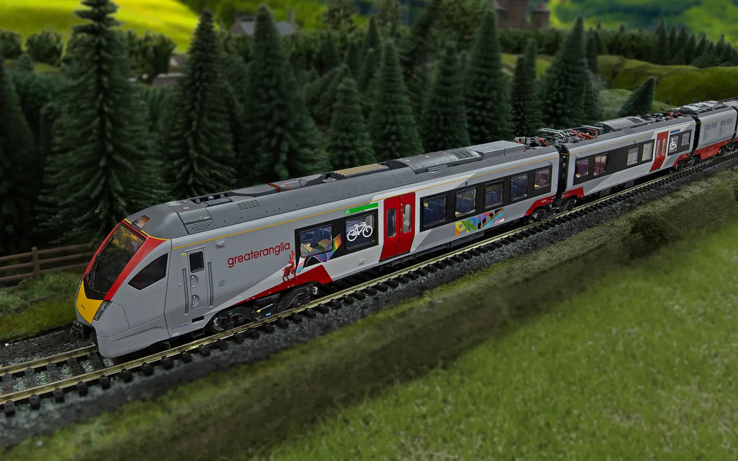 Hornby R30446 Greater Anglia - Class 755/4 'FLIRT' - 4 Car Train Pack (Pride Livery)