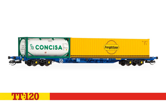 Hornby TT6031 Touax KFA Container Wagon with 1x20 & 1x40 Containers