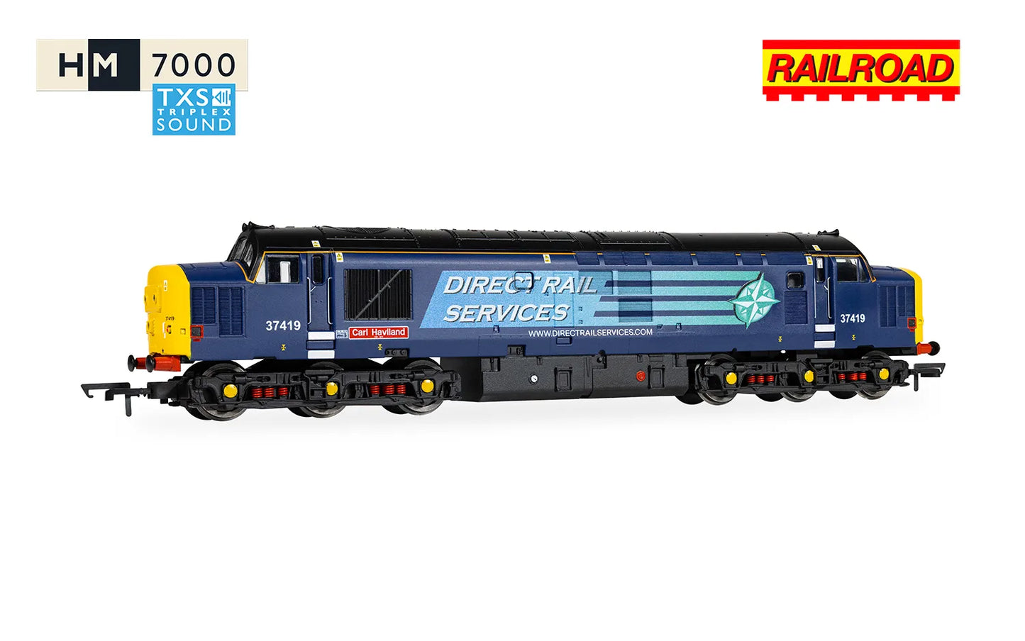 Hornby R30437TXS RailRoad - DRS - Class 37 - 'Carl Haviland' 37419 (DCC Sound Fitted)