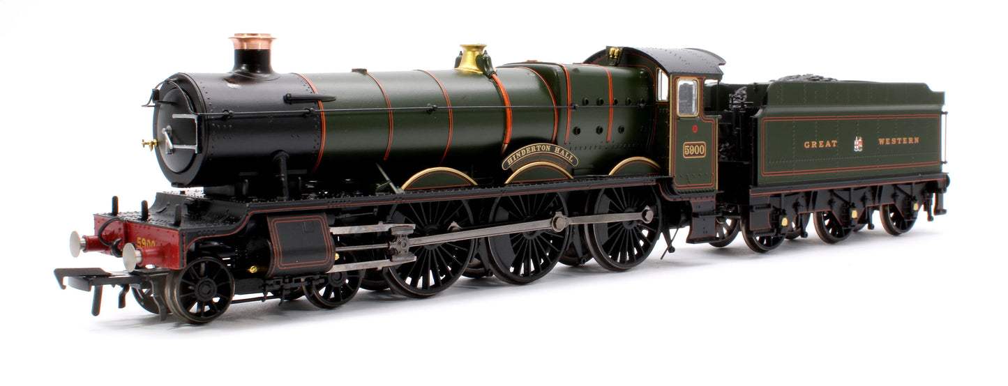 BACHMANN 32-004A GWR 49XX 'HALL' 5900 'HINDERTON HALL' GWR LINED GREEN (GW CREST) STEAM LOCOMOTIVE