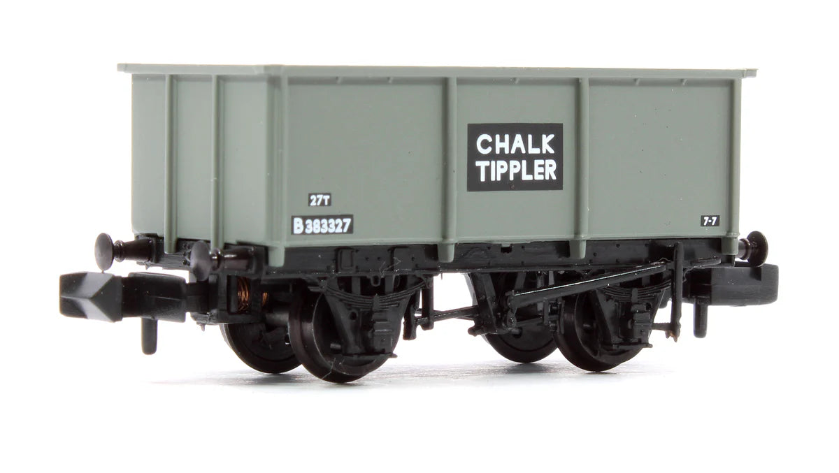 GRAHAM FARISH 377-276C BR 27T STEEL TIPPLER WAGON BR GREY 'CHALK' NO. B383327