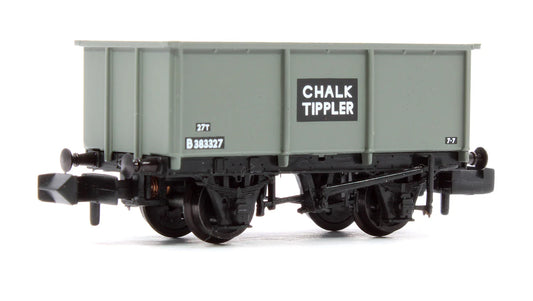 GRAHAM FARISH 377-276C BR 27T STEEL TIPPLER WAGON BR GREY 'CHALK' NO. B383327