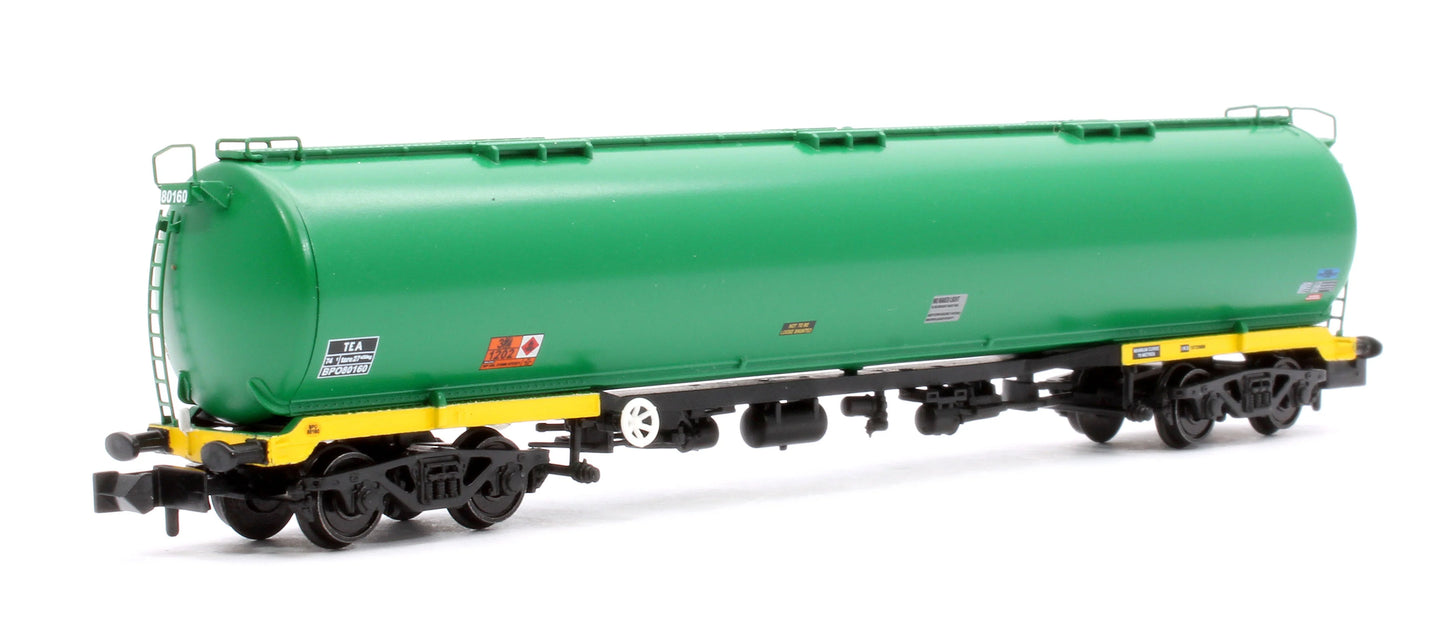 GRAHAM FARISH 373-561A BR 102T TEA BOGIE TANK WAGON 'BP' GREEN NO. BPO80160